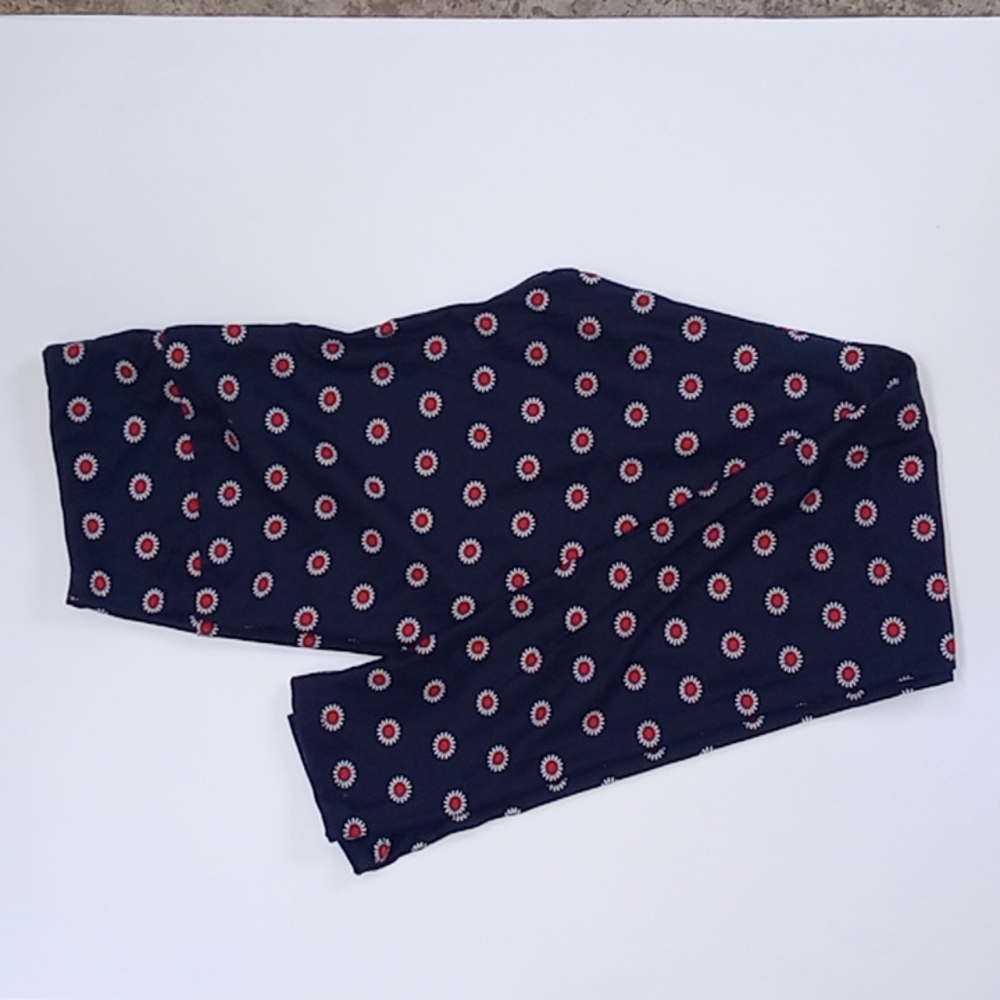 LuLaRoe Leggins (OS) One Size fits all Blue with White Flowers all over